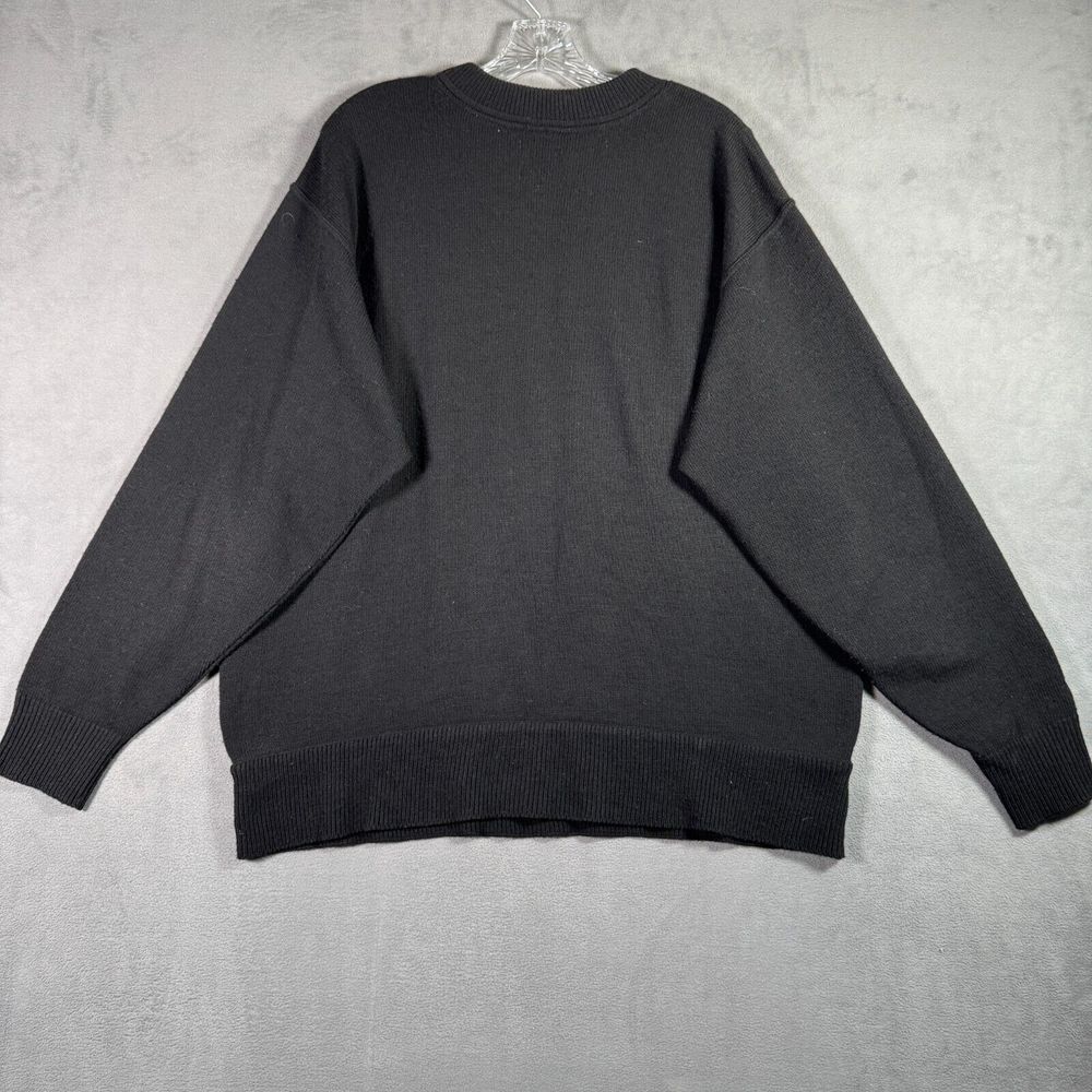 VTG Carlo Colucci Sweater Mens Size 52/ L Black Blue 3D Knit Wool Blend Cosby - Picture 3 of 10